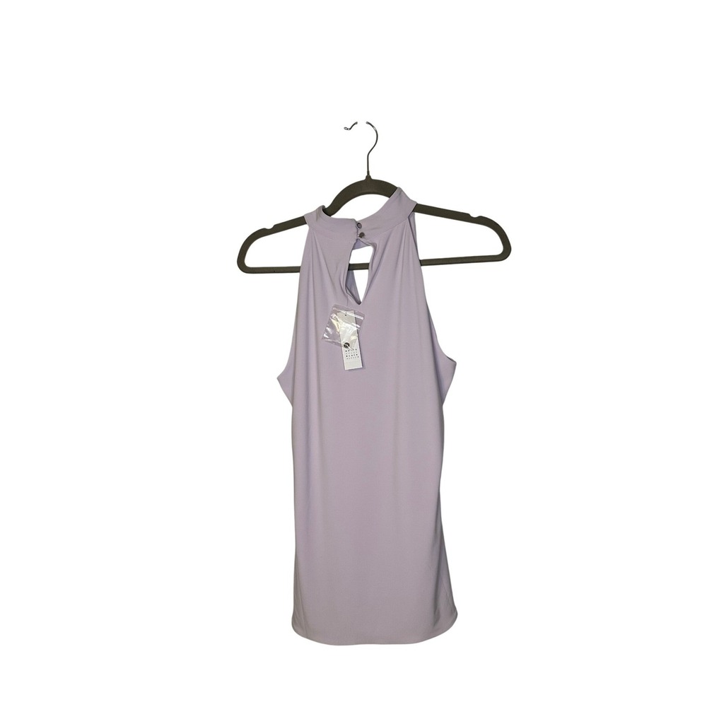 WHBH Lavender Halter Top Keyhole Ruched Sleeveless Blouse NWT - Picture 4 of 9